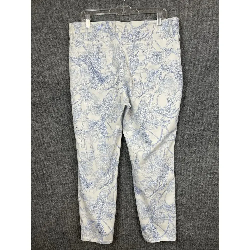 Tommy Bahama Pants 14X28 Boracay Beach White High Rise Ankle Tropical Print‎